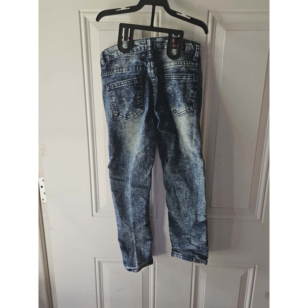 Brooklyn's Best Denim & Rivets Jeans‎ Size 6 Boys Acid Wash Moto Biker Stretch - Picture 3 of 12